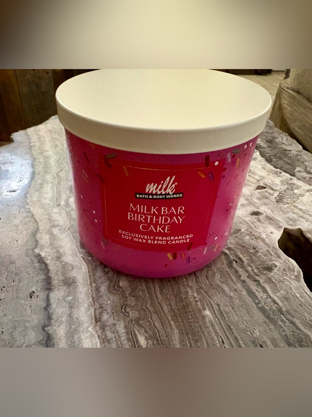 NWT Bath & Body Works Milkbar Birthday Cake 3-Wick Candle